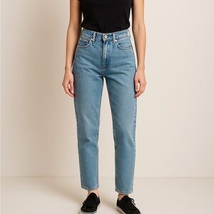 NWT The Ragged Priest Cougar Mom Jeans High Rise Waist Wide Leg Denim Pants Blue